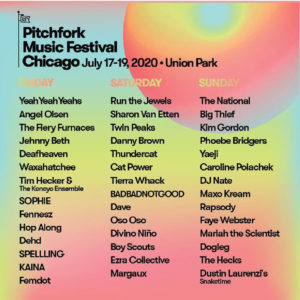 Pitchfork Music Festival 2020 lineup