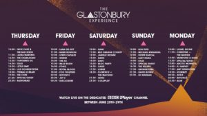 The Glastonbury Experience Schedule