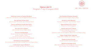 Opera i det fri Program 13. august 2022