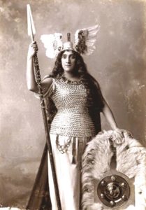 Austrian soprano Anna Bahr-Mildenburg as Brünnhilde (Brunhilde) in Richard Wagner's Walküre. 1898. (Public Domain)