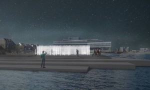 kunstværket "Endless Connection" skal lyse havnefronten op om aftenen. FOTO: Jeppe Hein