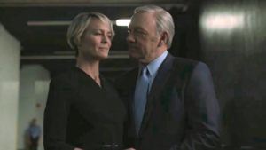 Kevin Spacey as President Frank Underwood and Robin Wright as Claire Underwood.