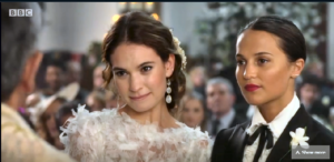 Lily James og Alicia Vikander // Comic Relief 2019: One Red Nose Day and a Wedding