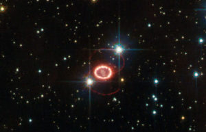 SN 1987A was a supernova in the outskirts of the Tarantula Nebula in the Large Magellanic Cloud (a nearby dwarf galaxy)