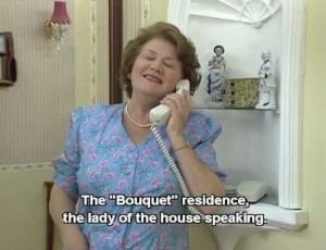 "The Bouquet residence....the lady of the house speaking" 