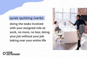 Quiet quitting refers to not overworking yourself or doing extra things that you won’t get compensated for; you’re not an underachiever but also not an overachiever. It’s doing the tasks involved with your assigned role, no more, no less. Simply put, it’s doing your job without your job taking over your entire life.