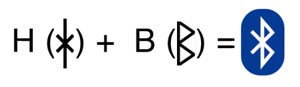 Bluetooth logoet er en kombination af to runer:Hagall og Bjarkan, Harald Blåtands initialer