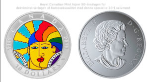 Royal Canadian Mint fejrer 50-årsdagen for dekriminaliseringen af homoseksualitet med denne specielle 10 $ sølvmønt