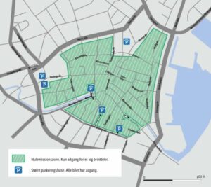 Foslag: Nulemissionszonen etableres derfor fra 2027 og med frie korridorer til centrale p-huse i midtbyen, som eksempelvis Borggade, Magasin, Salling og Busgaden, ligesom beboere og bilister med handicaplicens er undtaget. 