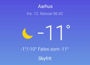 friskfredag12022021 - -11 grader i Århus