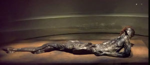 Grauballemanden, Danmarks bedst bevarede moselig, der i 1952 blev fundet i Østjylland. Fundet dateres til 300-200-t. f.Kr. Grauballemanden er udstillet på Moesgaard Museum.