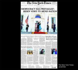 NY Times 21.jan 2021: ‘Democracy has Prevailed’: Biden Vows to Mend Nation 
