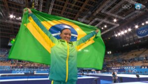 Rebeca Andrade vinder Brasiliens første guld i spring over hest