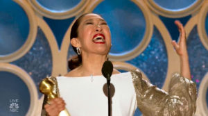 Sandra Oh wins the 2019 Golden Globe for lead drama actress in a television series for her performance as the titular MI5 agent in BBC America’s cat-and-mouse drama “Killing Eve.”
