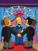 When Homer discovers the monetary potential of performing gay unions, he becomes an ordained minister via the internet and soon marries everyone and anyone in town,– including a surprising someone very close to him (not pictured) on “There’s Something About Marrying” episode of THE SIMPSONS Sunday, Feb. 20 (8:00-8:30 PM ET/PT) on FOX.