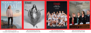 Time 2019 Person of the Year: Greta Thunberg // Time 2019 Entertainer of the year: Lizzo // Time 2019 Athlete of the Year: U.S. Women's Soccer Team // Time 2019 Guardians of the year: The Public Servants //